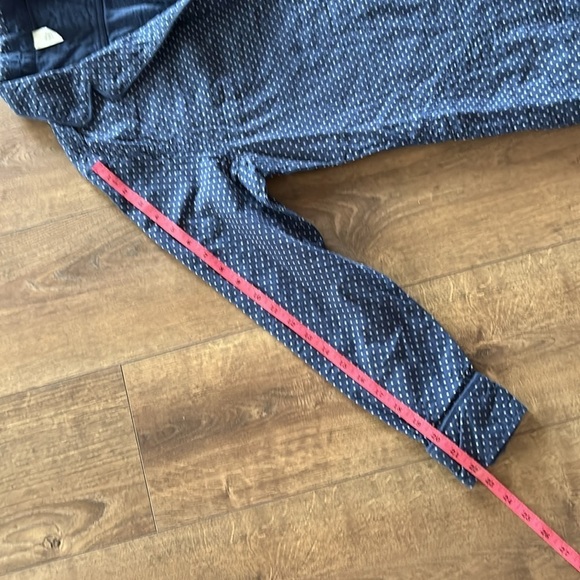 Levis Womens Cotton Shirt Dress M Blue White Polka Dot Collared Chambray Casual - Picture 7 of 9